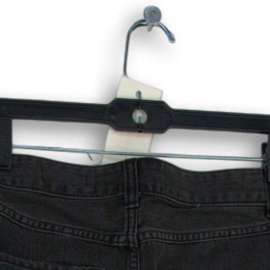 Womens Black Dark Wash Distressed Raw Hem Short Denim A-Line Skirt Size W27 image number 4