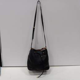 Calvin Klein Black Leather Crossbody Bucket Bag