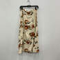 NWT Womens Ivory Orange Floral Pleated Elastic Waist A-Line Skirt Size 8P image number 2