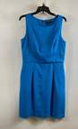 Lauren Ralph Lauren Womens Blue Pleated Back Zip Fit & Flare Dress Size 12 image number 1