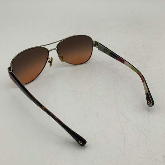 Womens Multicolor Acrylic Frame Gradient Polycarbonate Lens Aviator Sunglasses image number 3