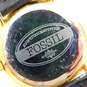 Vintage Fossil Pyramid Crystal Leather Band Gold Tone Accent Watches 52.3g image number 6