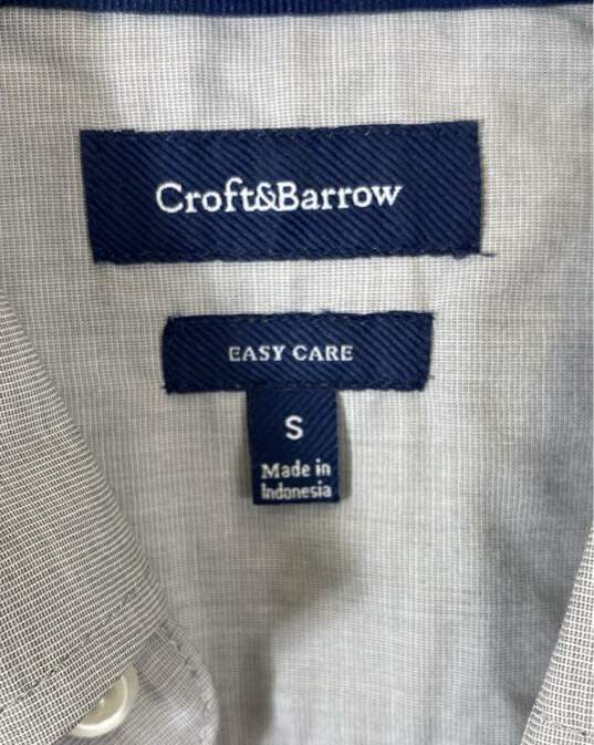 NWT Croft & Barrow Mens Gray Short Sleeve Collared Button-Down Shirt Size S image number 4