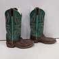 Justin Women's Green Leather Western Boots Size 7B image number 1