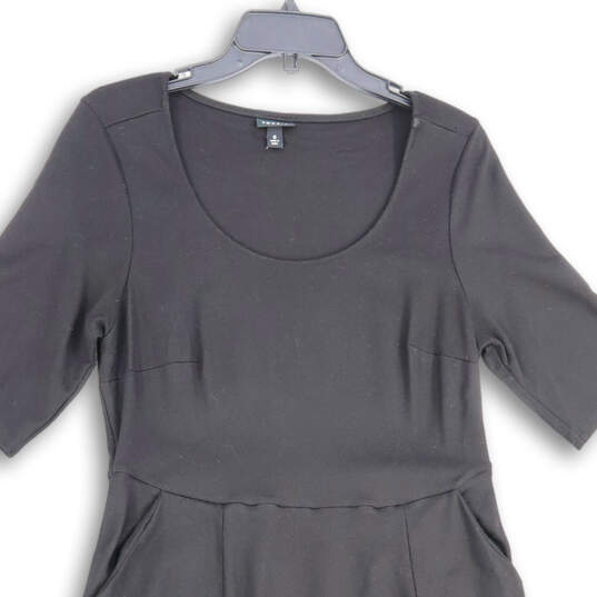 Womens Black Scoop Neck Short Sleeve Pullover Fit And Flare Dress Size 0 image number 3