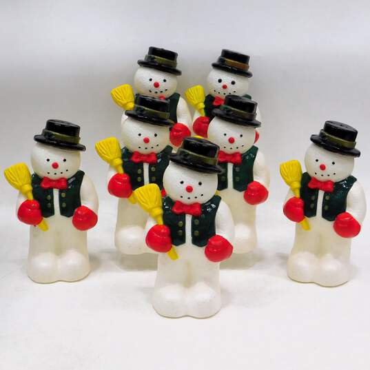 1997 Dynagood Snowman Blow Mold Pathway Light Covers Christmas Decorations image number 1