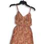Express Womens Red Tan Abstract Spaghetti Strap Sleeveless Maxi Dress Size XXS image number 3