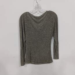 WH|BM Women's LS Gray Heather Cowl Neck Tee Top Shirt Size S alternative image