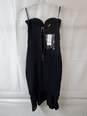 Bebe Black Sweetheart Bustier Strapless Bandage Bodycon Ruffle Dress Size XS image number 2