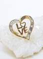 10K Gold Diamond Accent Heart Pendant Necklace 1.3g image number 3