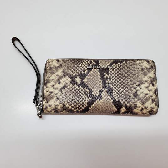 Michael Kors Leather Crocodile Pattern Wallet 8.5in x 4in image number 1