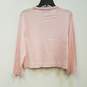 Womens Pink Knitted Long Sleeve Button Front Cardigan Sweater Size Large image number 2