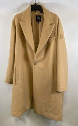 ALO Womens Beige Long Sleeve One Button Single Breasted Trench Coat Size XL