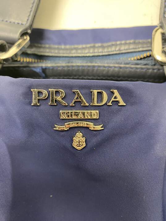 AUTHENTIC Prada Blue Tote Bag image number 3