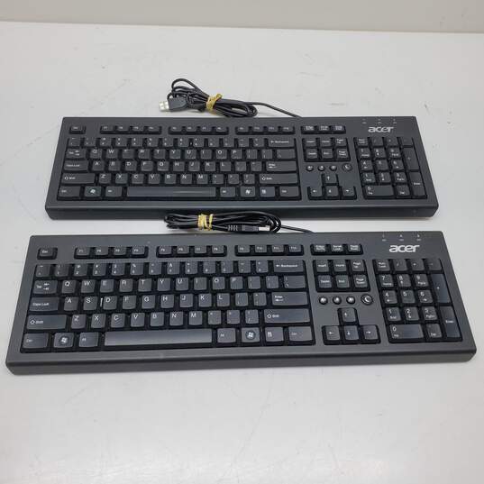 Lot of 2 Acer USB PC Keyboards Model PR1101U image number 1
