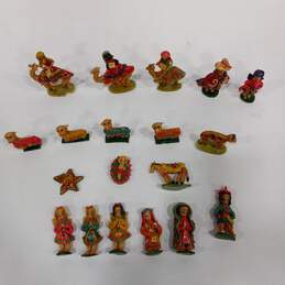 set of 19 Assorted Vintage Ecuadorian Nativity Mazipan Folk Art Figures alternative image
