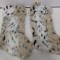 2pc Set of Kirkland's Faux Leopard Fur Christmas Stockings NWT image number 2
