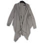 Womens Gray Long Sleeve Draped Open Front Cardigan Sweater Size Medium image number 1