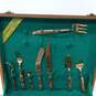 81 Pc James Quality Jewellers Thailand Gold Tone Flatware Set in Wooden Case image number 2