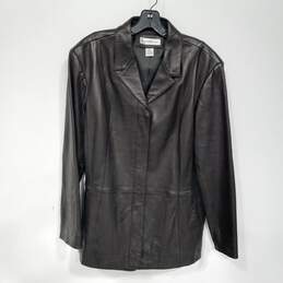 Preston & York Women's Soft Black Leather Full Zip Jacket Size XL