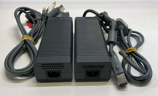 Microsoft Xbox 360 Power Supply Bricks & AV Cables Lot of 4 image number 2