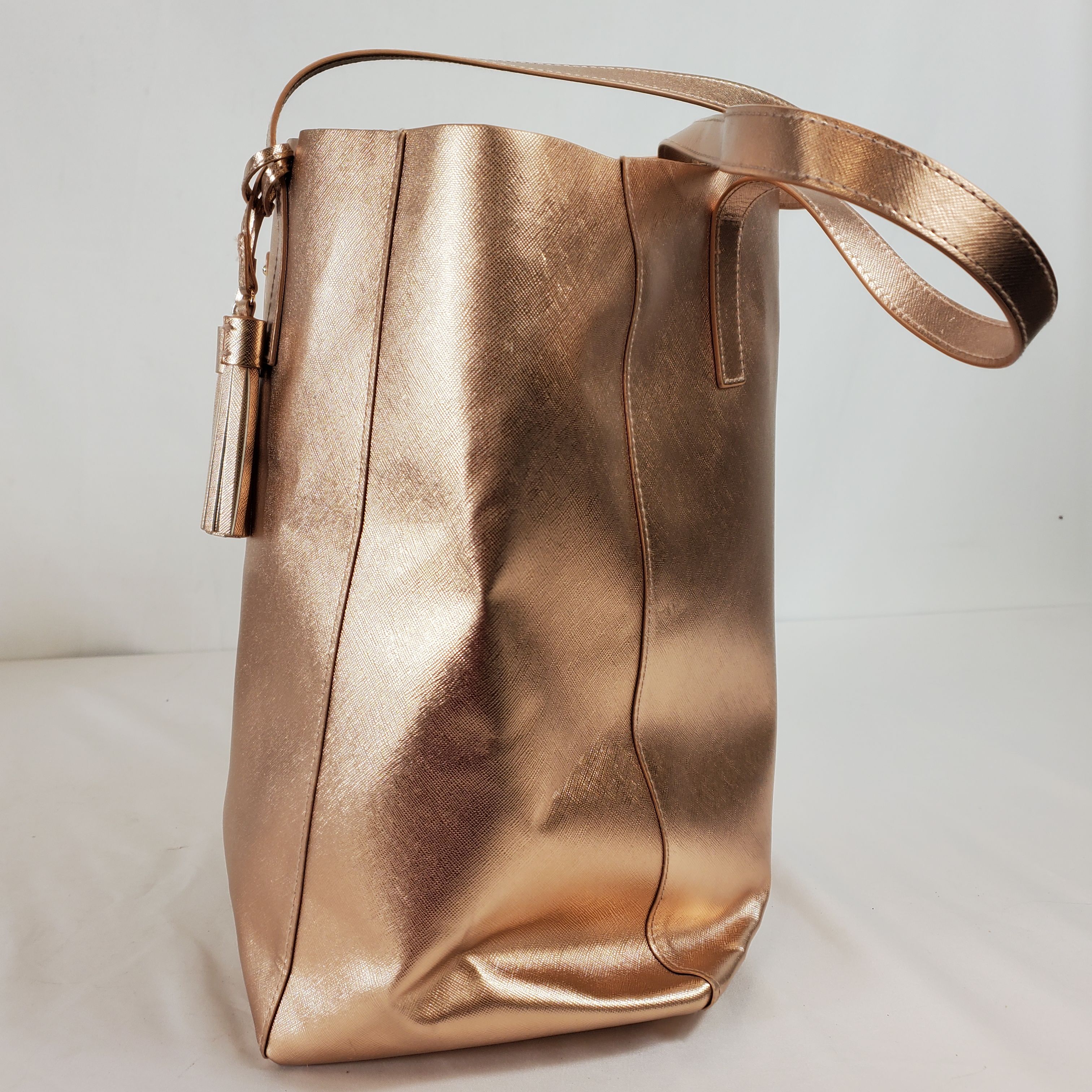Michael Kors Rose Gold Leather Tassel Shopper Tote Michael Kors | TLC