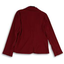 NWT Notations Womens Red Notch Lapel Three-Button Single-Breasted Blazer Size M alternative image