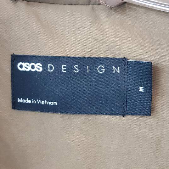 ASOS Design Tie Waist Tan Trench Coat Size M image number 3