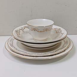 6pc Set of Edwin M. Knowles Gold Wreath Trimmed Dishes
