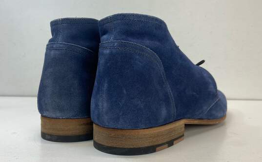 Heschung Blue Suede Lace Up Chelsea Ankle Boots Men's Size 7 M image number 5