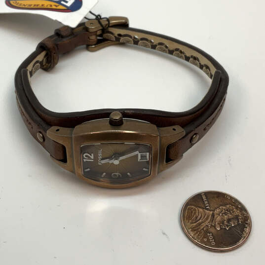 Designer Fossil JR-9760 Gold-Tone Dial Adjustable Strap Analog Wristwatch image number 3