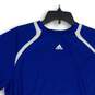 Adidas Mens Blue Crew Neck Short Sleeve Cycling Pullover T-Shirt Size Large image number 3