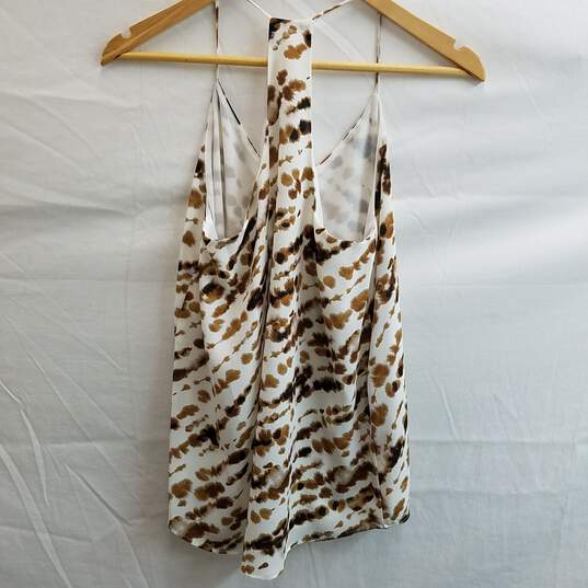 Veronica M. Los Angeles Women's White/Brown Polyester Racerback Cami Top Size S image number 3