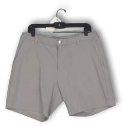 Lululemon Mens Chino Shorts Flat Front Slash Pockets Gray Size 34