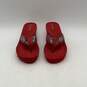 Coach Womens Red Open Toe Wedge High Heel Slip On Thong Sandals Size 6 image number 1