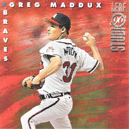 1996 HOF Greg Maddux Leaf Studio Masterstrokes Sample /5000 Atlanta Braves image number 2