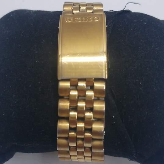 Vintage Men's Seiko 36mm WR Gold Dial Vintage Date Metal Watch image number 5
