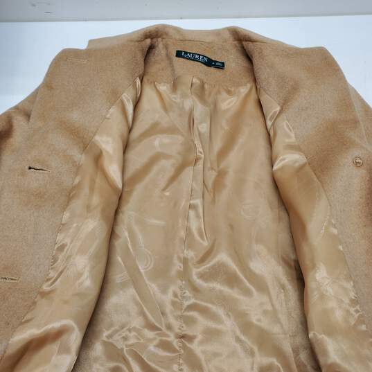 Ralph Lauren Wool Blend Tan/Camel Button Up Coat Women's 4 NWT image number 3