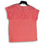 NWT Womens Pink Short Sleeve Scoop Neck Pullover Blouse Top Size X-Large image number 2