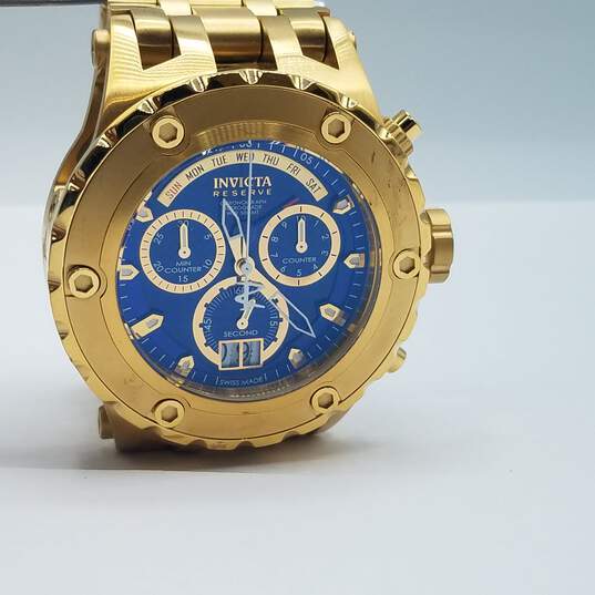 Invicta Swiss 51mm Reserve Subaqua WR 50 ATM St. Steek Pro Diver Flame Fusion Crystal Chrono Day Date Watch 320g image number 4