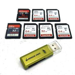 SanDisk 32/64GB SD Card Lot of 7 with USB Adapter