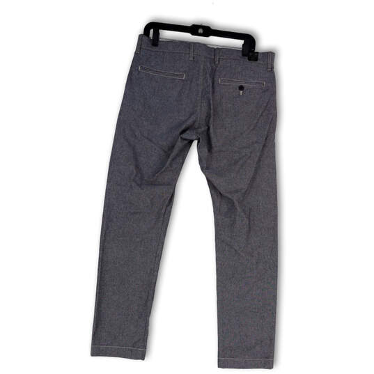 Buy the NWT Mens Blue Flat Front Straight Leg Slash Pocket Chino Pants Size  33x30