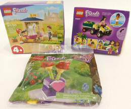 LEGO Friends 41696 Pony-Washing Stable, 41697 Turtle Protection Vehicle, and 30408 Tulips (Set of 3)