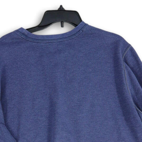 Mens Blue Long Sleeve Crew Neck Pullover Sweatshirt Size TXL image number 4