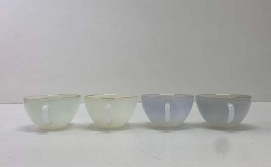 Vintage Arcopal Harlequin Opalescent French Coffee/ Espresso 4pc Cups image number 3