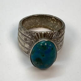 Designer Desert Rose Trading 925 Silver-Tone Chrysocolla Stone Band Ring alternative image