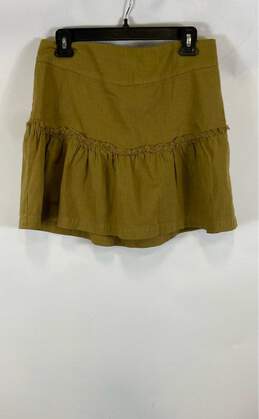 Free People Womens Green Cotton Flat Front Corset Lace Up Mini Skirt Size 10 alternative image