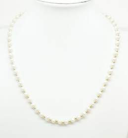 Elegant 14K Yellow Gold Bead & Pearl Necklace 14.6g