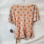Anthropologie Eva Franco Orange Dotted Tie Waist Draped Blouse Size Small NWT image number 4