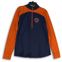 Fanatics Mens Orange Blue Chicago Bears NFL 1/4 Zip Pullover Sweatshirt Size XXL
